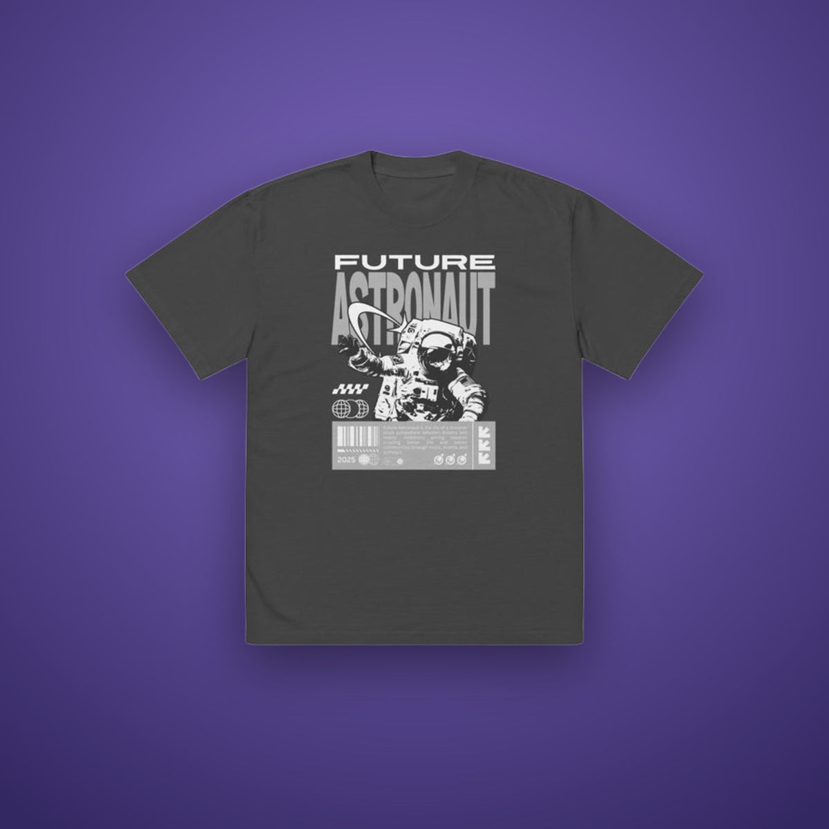 Faded Tee on Future Astronaut branded background