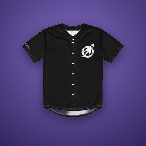 Baseball Jersey Black on Future Astronaut branded background
