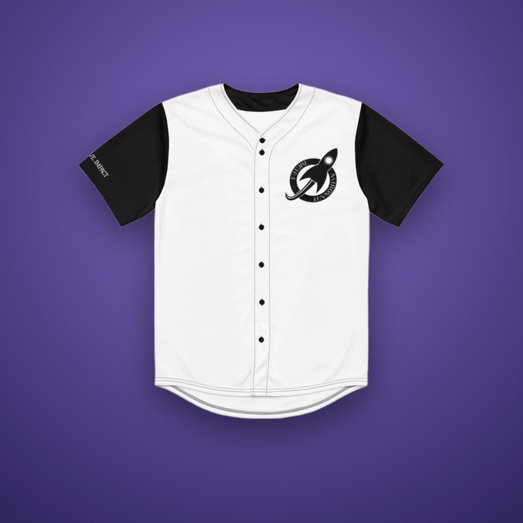 Baseball Jersey White on Future Astronaut branded background