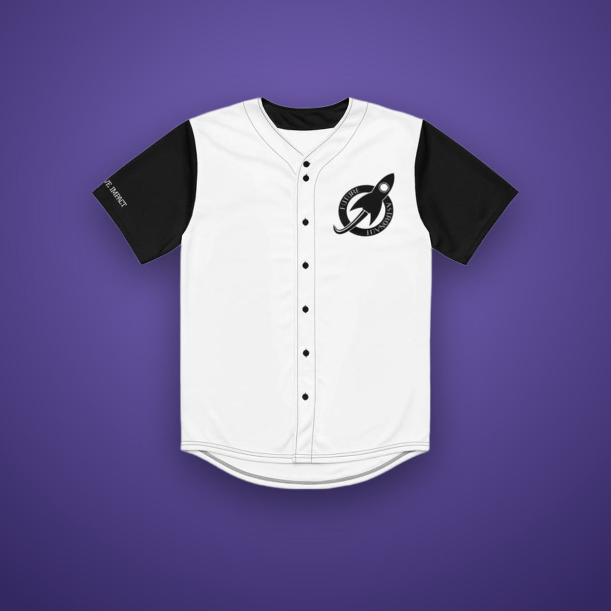 Baseball Jersey White on Future Astronaut branded background