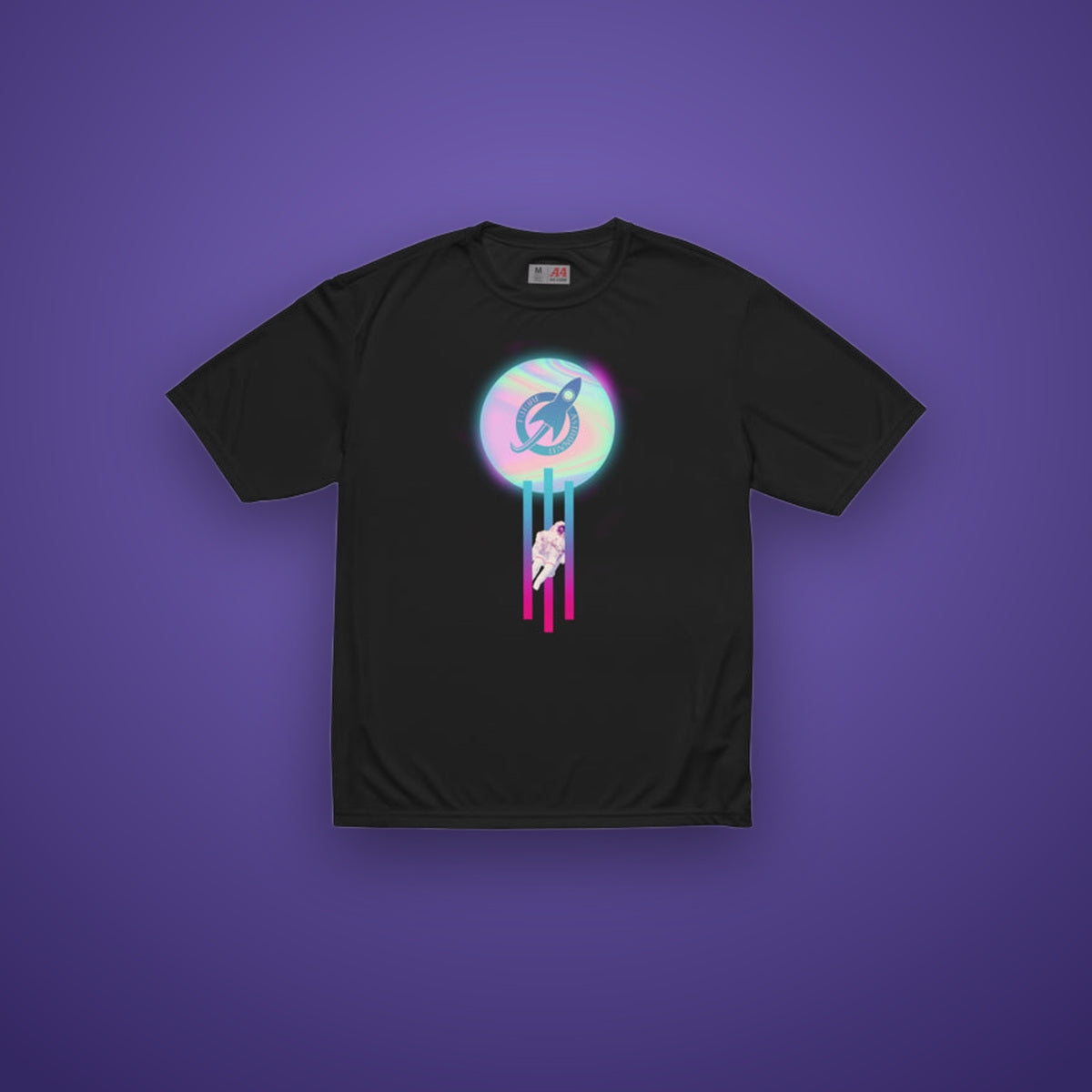 Performance Tee on Future Astronaut branded background