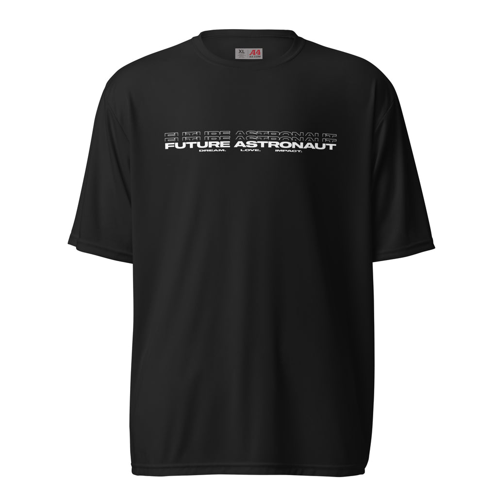 Future Astronaut Performance Tee in black, front view