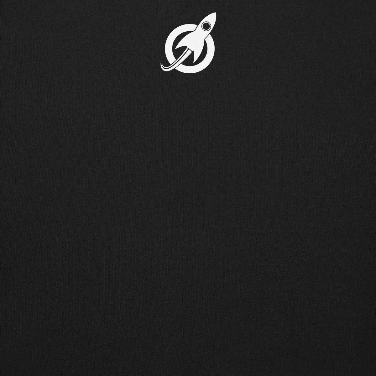 Future Astronaut Crewneck in black, back view, rocket mark between the shoulders