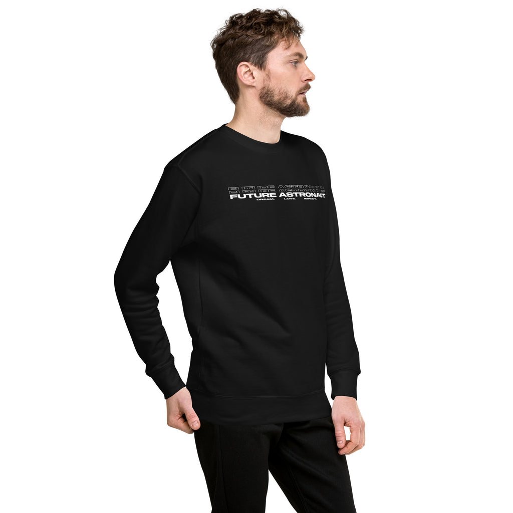 Future Astronaut Crewneck in black, right front view